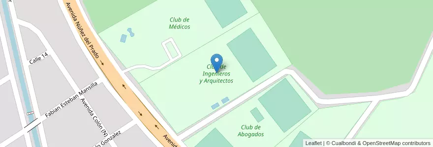 Mapa de ubicacion de Club de Ingenieros y Arquitectos en Argentinien, Santiago Del Estero, Departamento Capital, Santiago Del Estero.
