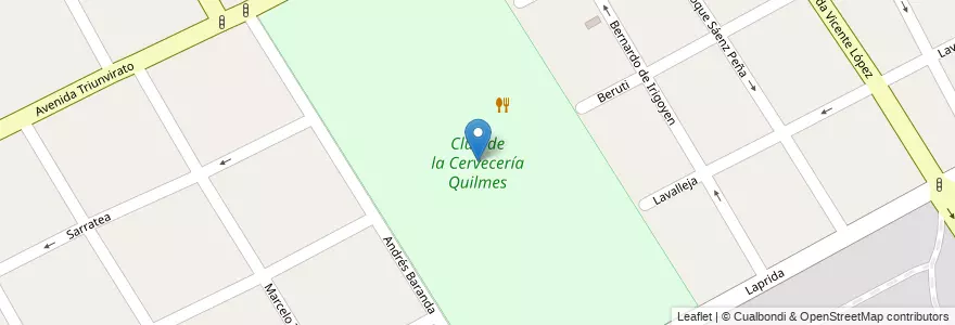 Mapa de ubicacion de Club de la Cervecería Quilmes en الأرجنتين, بوينس آيرس, Partido De Quilmes, Quilmes.
