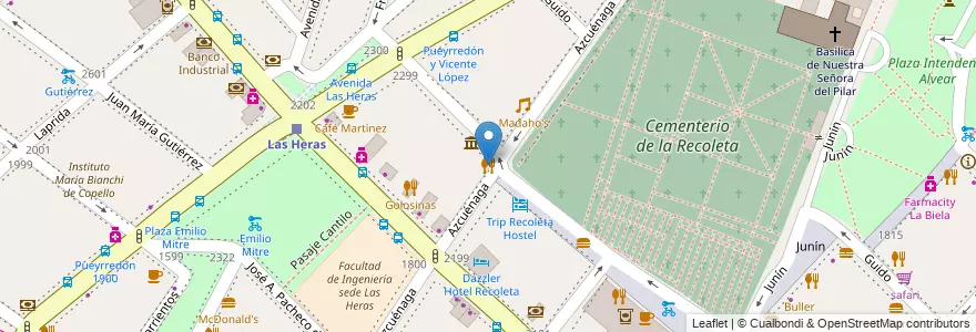 Mapa de ubicacion de Club de la Milanesa, Recoleta en آرژانتین, Ciudad Autónoma De Buenos Aires, Comuna 2, Buenos Aires.