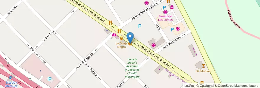 Mapa de ubicacion de club de la milanesa en Arjantin, Buenos Aires, Partido De San Isidro, Boulogne Sur Mer.