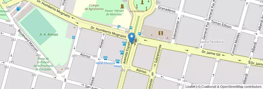 Mapa de ubicacion de Club de Leones - Río Cuarto en Arjantin, Córdoba, Departamento Río Cuarto, Pedanía Río Cuarto, Municipio De Río Cuarto, Río Cuarto.