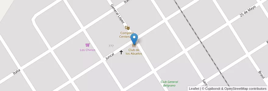 Mapa de ubicacion de Club de los Abuelos en Argentinië, Santa Fe, Departamento General López, Municipio De Santa Isabel.