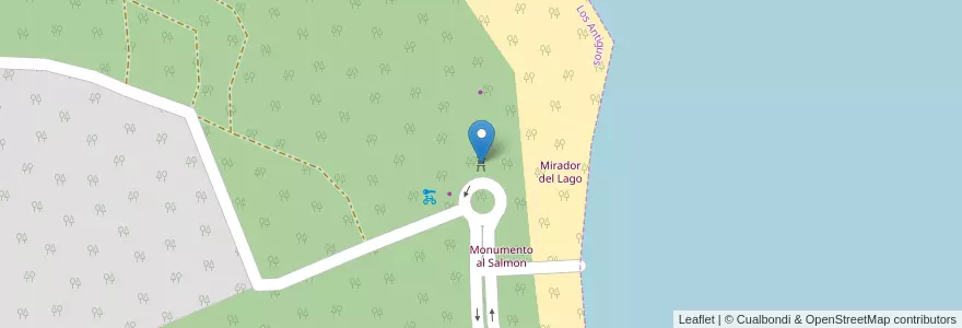 Mapa de ubicacion de Club de Pesca en Argentinië, Santa Cruz, Chili, Lago Buenos Aires, Los Antiguos.
