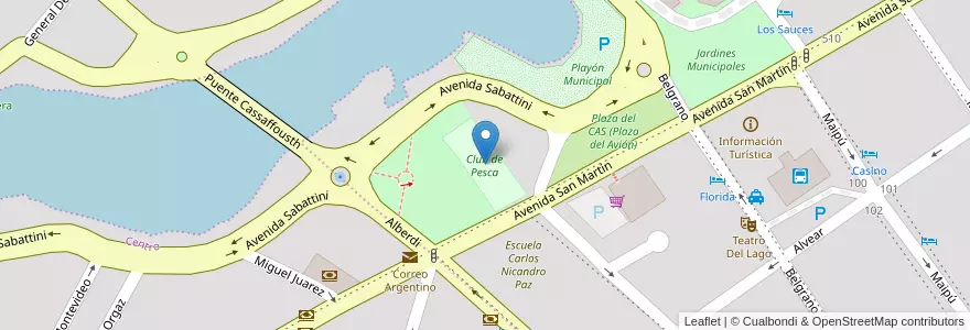 Mapa de ubicacion de Club de Pesca en Argentina, Córdoba, Departamento Punilla, Pedanía San Roque, Municipio De Villa Carlos Paz, Villa Carlos Paz.