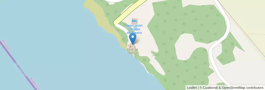 Mapa de ubicacion de Club de Pesca en Misiones, Departamento Montecarlo, Municipio De Caraguatay.