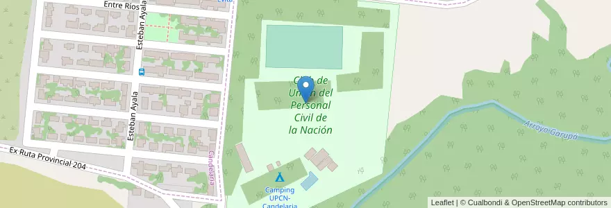Mapa de ubicacion de Club de Unión del Personal Civil de la Nación en 阿根廷, Misiones, Departamento Candelaria, Municipio De Candelaria, Candelaria.