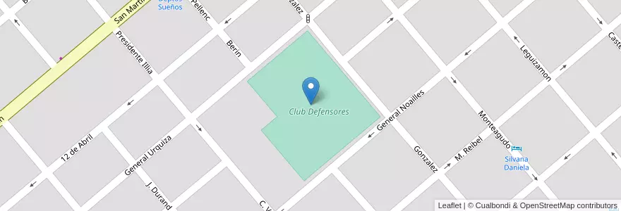 Mapa de ubicacion de Club Defensores en アルゼンチン, エントレ・リオス州, Departamento Colón, Distrito Primero, Colón.