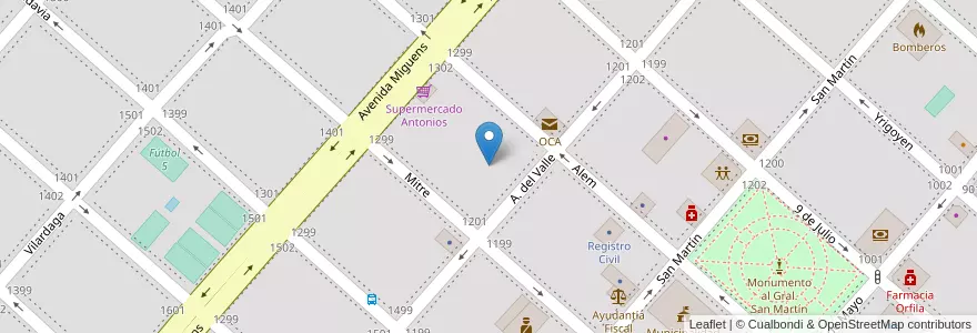 Mapa de ubicacion de Club Defensores en Arjantin, Buenos Aires, Partido De Ayacucho, Ayacucho.