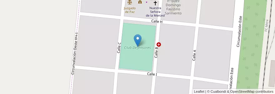 Mapa de ubicacion de Club Defensores en آرژانتین, سانتافه, Departamento General López, Municipio De Christophersen, Christophersen.