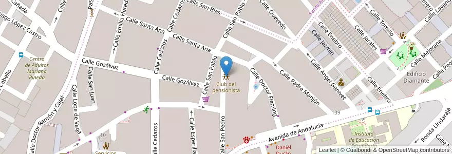 Mapa de ubicacion de Club del pensionista en スペイン, アンダルシア州, Granada, Comarca De La Vega De Granada, Atarfe.