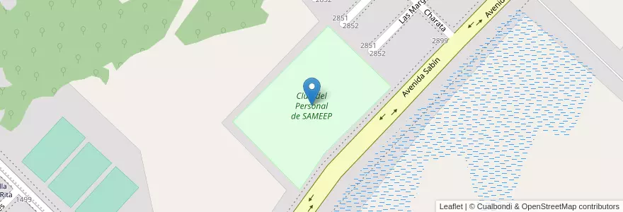 Mapa de ubicacion de Club del Personal de SAMEEP en Argentinien, Chaco, Departamento San Fernando, Resistencia, Resistencia.