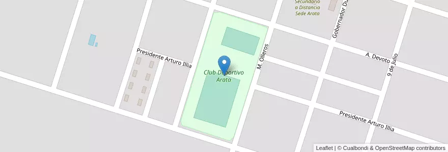 Mapa de ubicacion de Club Deportivo Arata en Argentina, La Pampa, Departamento Trenel, Municipio De Arata.