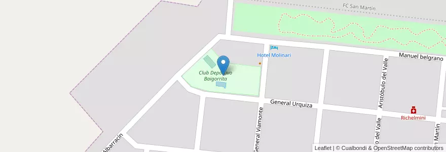 Mapa de ubicacion de Club Deportivo Baigorrita en Arjantin, Buenos Aires, Partido De General Viamonte, Baigorrita.