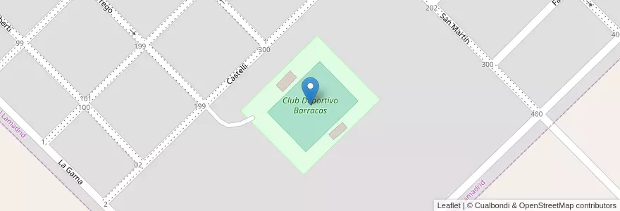 Mapa de ubicacion de Club Deportivo Barracas en Argentinien, Provinz Buenos Aires, Partido De General Lamadrid, General Lamadrid.