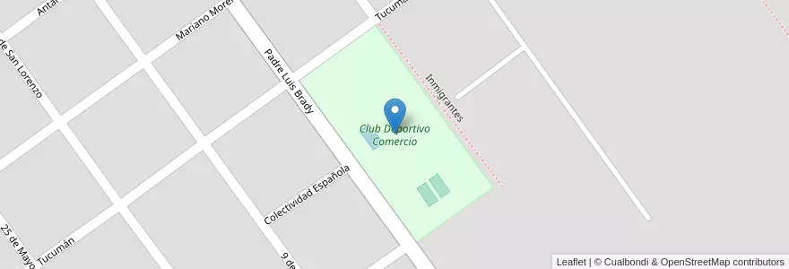 Mapa de ubicacion de Club Deportivo Comercio en アルゼンチン, ブエノスアイレス州, Suipacha.
