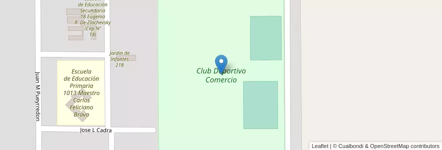 Mapa de ubicacion de Club Deportivo Comercio en Argentinië, Chaco, Departamento Fray Justo Santa María De Oro, Municipio De Santa Sylvina, Santa Sylvina.
