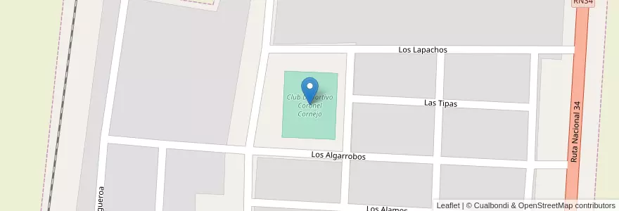 Mapa de ubicacion de Club Deportivo Coronel Cornejo en アルゼンチン, サルタ州, General San Martín, Municipio De General Mosconi.