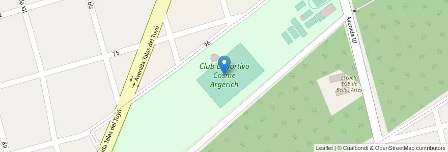 Mapa de ubicacion de Club Deportivo Cosme Argerich en 阿根廷, 布宜诺斯艾利斯省, Partido De La Costa.