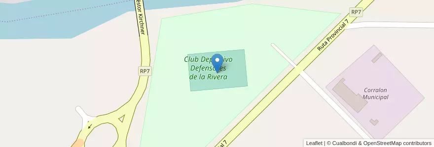 Mapa de ubicacion de Club Deportivo Defensores de la Rivera en Argentine, Chubut, Departamento Rawson, Rawson.