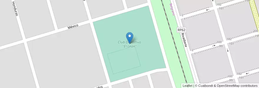 Mapa de ubicacion de Club Deportivo "El León" en 아르헨티나, 부에노스아이레스주, Partido De General Madariaga.