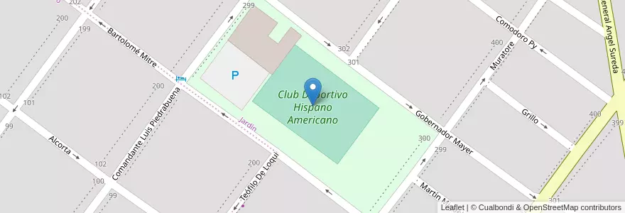 Mapa de ubicacion de Club Deportivo Hispano Americano en アルゼンチン, チリ, サンタクルス州, Güer Aike, Municipio De Río Gallegos.