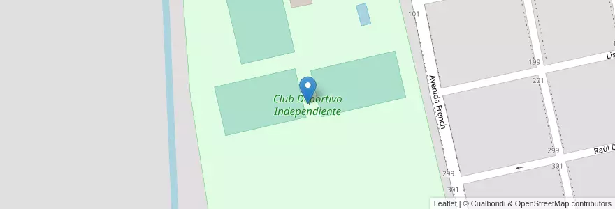 Mapa de ubicacion de Club Deportivo Independiente en Argentina, Río Negro, Departamento Pichi Mahuida, Río Colorado.