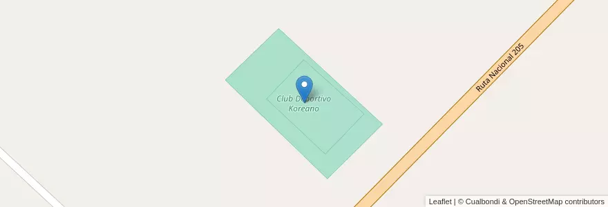 Mapa de ubicacion de Club Deportivo Koreano en アルゼンチン, ブエノスアイレス州, Partido De Lobos, Cuartel Zapiola.