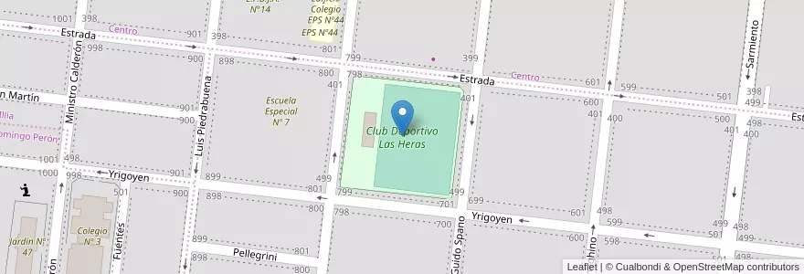 Mapa de ubicacion de Club Deportivo Las Heras en アルゼンチン, チリ, サンタクルス州, Las Heras, Deseado, Las Heras.
