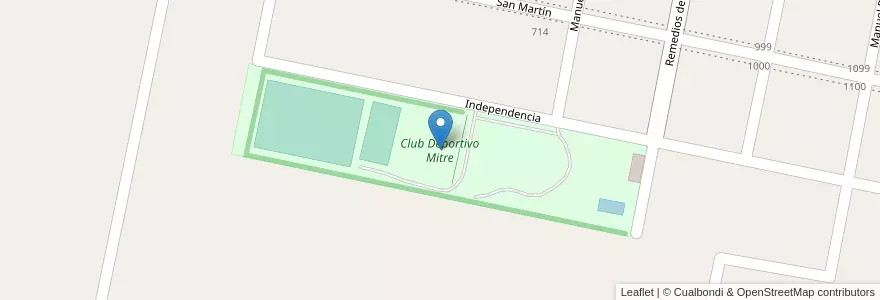 Mapa de ubicacion de Club Deportivo Mitre en Arjantin, Santa Fe, Departamento San Martín, Municipio De Landeta.