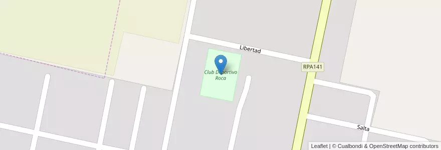 Mapa de ubicacion de Club Deportivo Roca en Аргентина, Кордова, Departamento Marcos Juárez, Pedanía Espinillos, Municipio De General Roca.