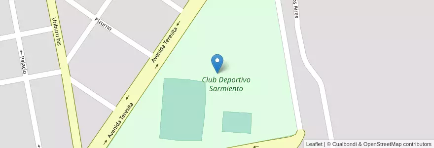 Mapa de ubicacion de Club Deportivo Sarmiento en Arjantin, Buenos Aires, Partido De Coronel Suárez, Coronel Suárez.