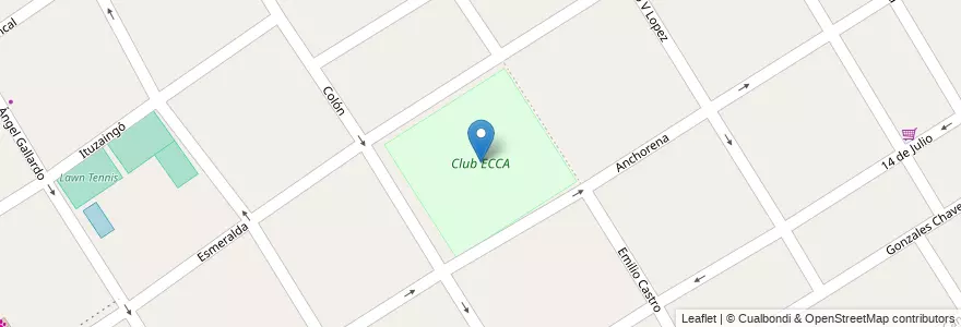 Mapa de ubicacion de Club ECCA en آرژانتین, استان بوئنوس آیرس, Partido De Lomas De Zamora, Temperley.