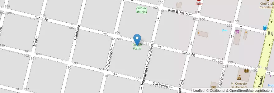 Mapa de ubicacion de Club El Fortín en Arjantin, Santa Fe, Departamento General López, Municipio De Rufino.