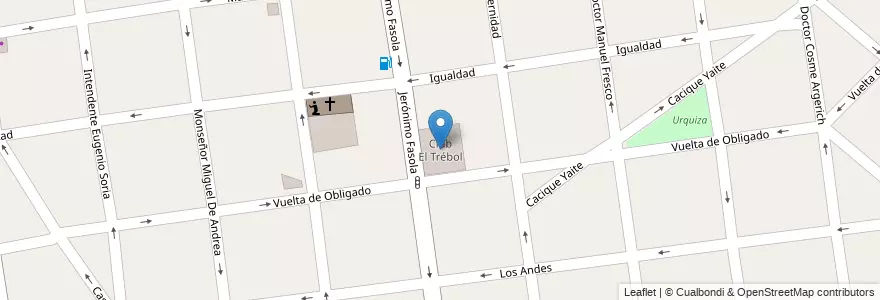 Mapa de ubicacion de Club El Trébol en 阿根廷, 布宜诺斯艾利斯省, Partido De Morón.