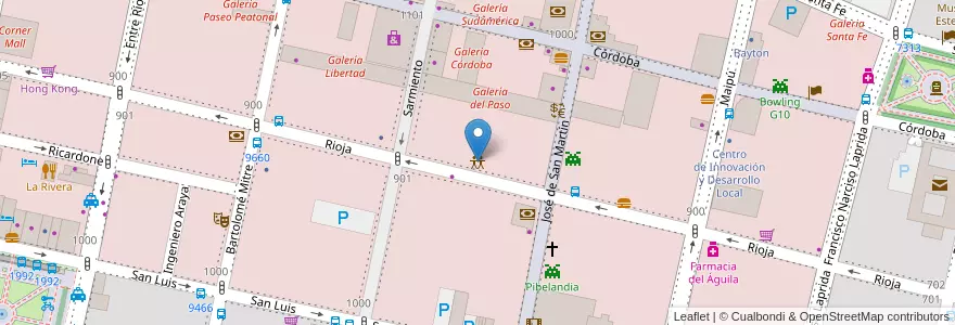 Mapa de ubicacion de Club Español en アルゼンチン, サンタフェ州, Departamento Rosario, Municipio De Rosario, ロサリオ.
