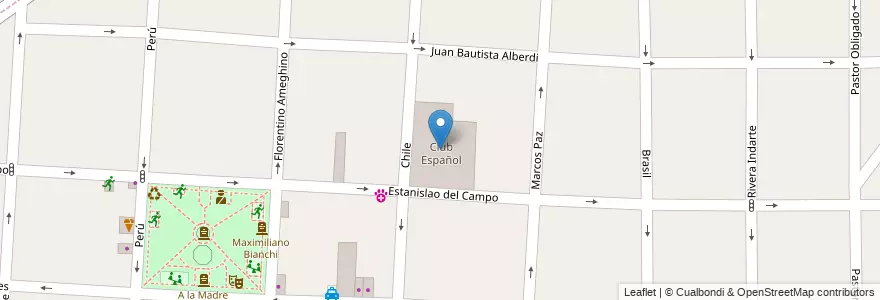 Mapa de ubicacion de Club Español en Аргентина, Буэнос-Айрес, Partido De Morón, Villa Sarmiento.
