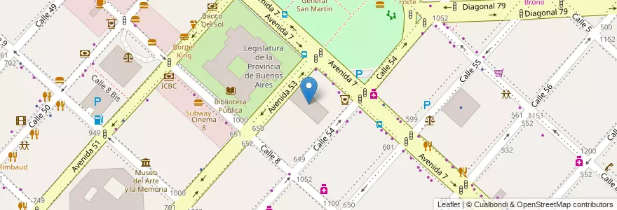 Mapa de ubicacion de Club Estudiantes de la Plata, Casco Urbano en Argentina, Buenos Aires, Partido De La Plata, La Plata.