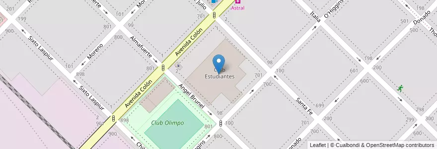 Mapa de ubicacion de Club Estudiantes en Arjantin, Buenos Aires, Partido De Bahía Blanca, Bahía Blanca.