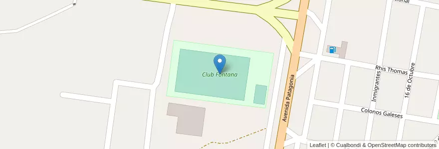 Mapa de ubicacion de Club Fontana en Argentina, Chile, Chubut, Departamento Futaleufú, Trevelin.
