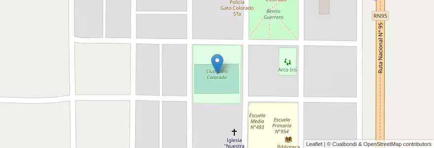 Mapa de ubicacion de Club Gato Colorado en アルゼンチン, サンタフェ州, Municipio De Gato Colorado, Gato Colorado.