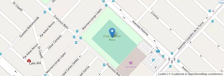 Mapa de ubicacion de Club General Roca en アルゼンチン, チリ, チュブ州, Departamento Escalante, Comodoro Rivadavia.