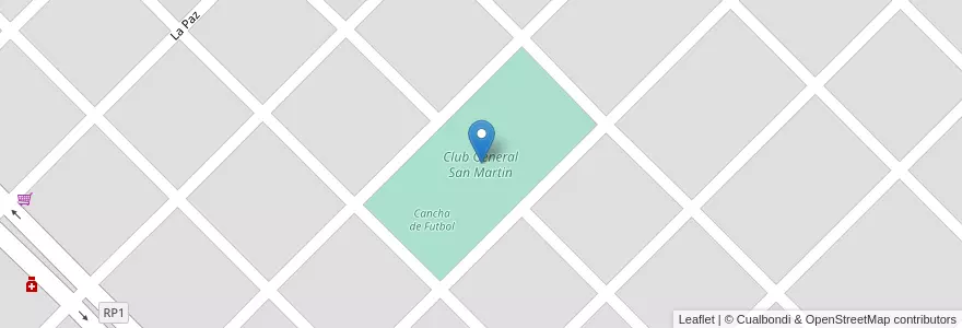 Mapa de ubicacion de Club General San Martin en الأرجنتين, إنتري ريوس, Departamento Federación, Distrito Tatutí, San Jaime De La Frontera, San Jaime De La Frontera.