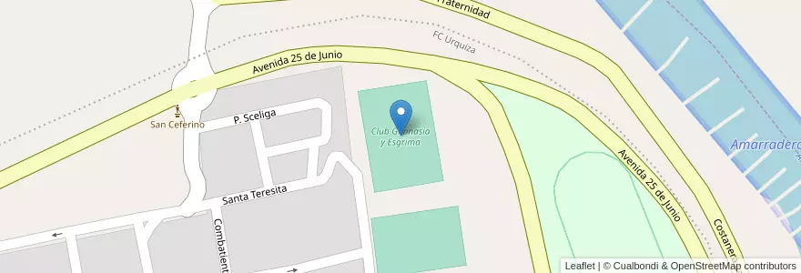 Mapa de ubicacion de Club Gimnasia y Esgrima en Аргентина, Междуречье, Departamento Uruguay, Distrito Molino, Concepción Del Uruguay.