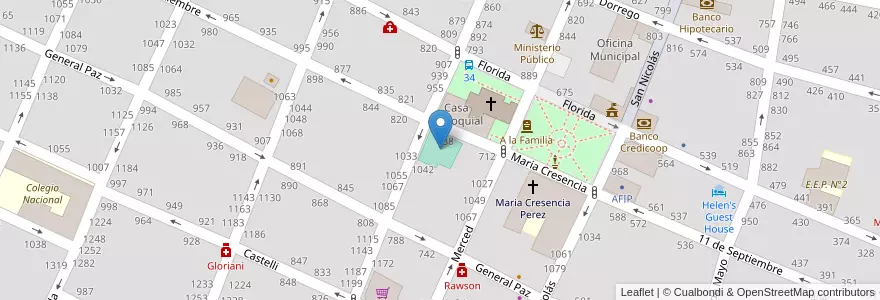 Mapa de ubicacion de Club Gimnasia y Esgrima Pergamino (sede) en Argentinië, Buenos Aires, Partido De Pergamino.