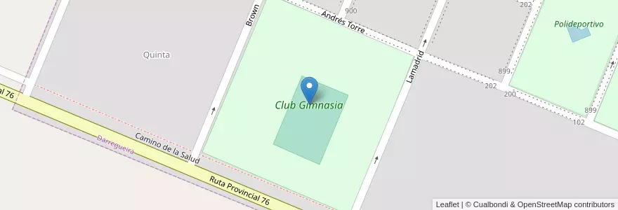Mapa de ubicacion de Club Gimnasia en Argentina, Buenos Aires, Partido De Puan.