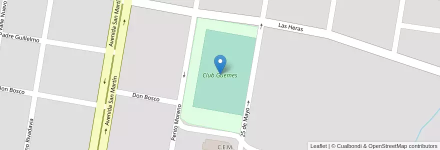 Mapa de ubicacion de Club Guemes en Argentina, Chile, Río Negro Province, Departamento Bariloche, El Bolsón.
