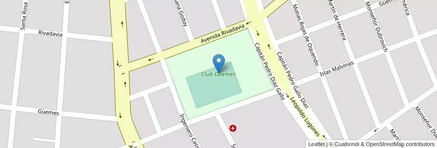 Mapa de ubicacion de Club Güemes en 阿根廷, Santiago Del Estero, Departamento Capital, Santiago Del Estero.