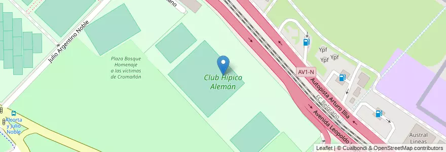 Mapa de ubicacion de Club Hípico Alemán, Palermo en 阿根廷, Ciudad Autónoma De Buenos Aires, 布宜诺斯艾利斯, Comuna 14.