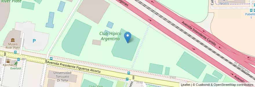 Mapa de ubicacion de Club Hípico Argentino, Belgrano en Аргентина, Буэнос-Айрес, Буэнос-Айрес, Comuna 13.