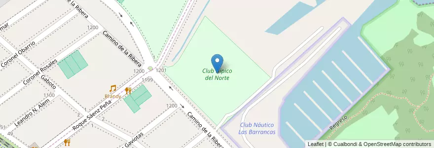 Mapa de ubicacion de Club Hípico del Norte en الأرجنتين, بوينس آيرس, Partido De San Isidro, Acassuso.
